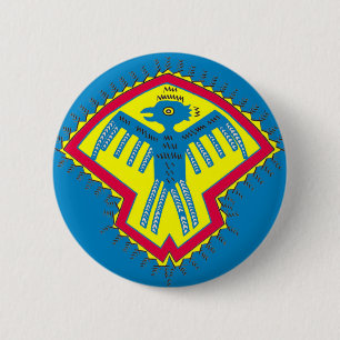 Native American bird 6 Cm Round Badge