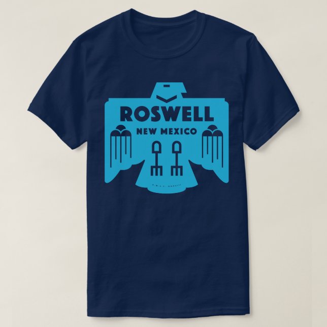 Native American Bird Roswell New Mexico Blue T-Shirt (Design Front)