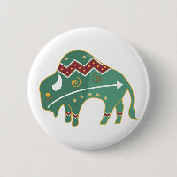 Native American Bison, green