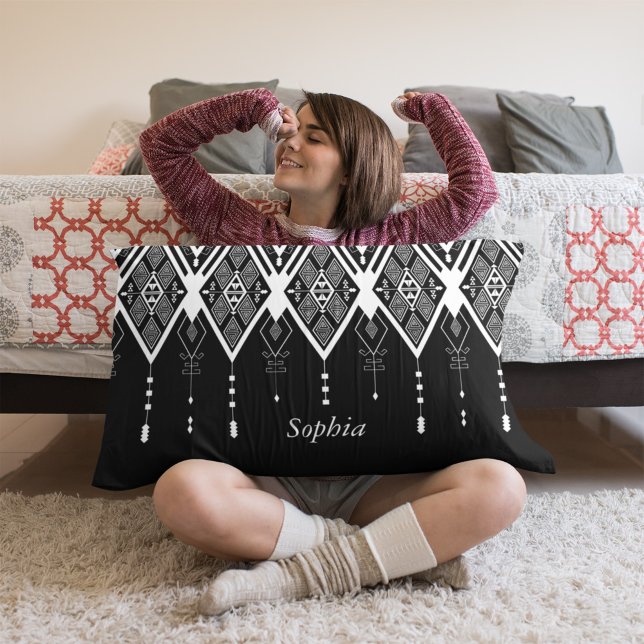 Native American Black And White Custome Decorative Cushion (Creator Uploaded)