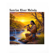 Native-American blue and Yellow Digital scenic