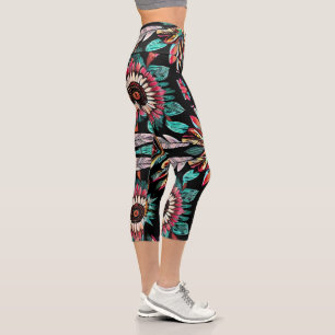 Native American Bohemain Capri Leggings