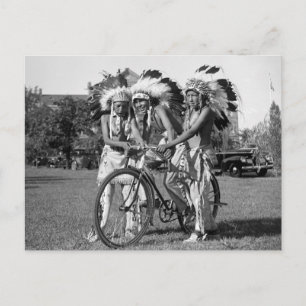 Native American Boys, 1930s Postcard