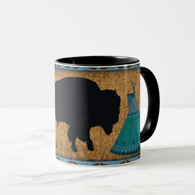Native American Buffalo/Bison Mug (Front Right)