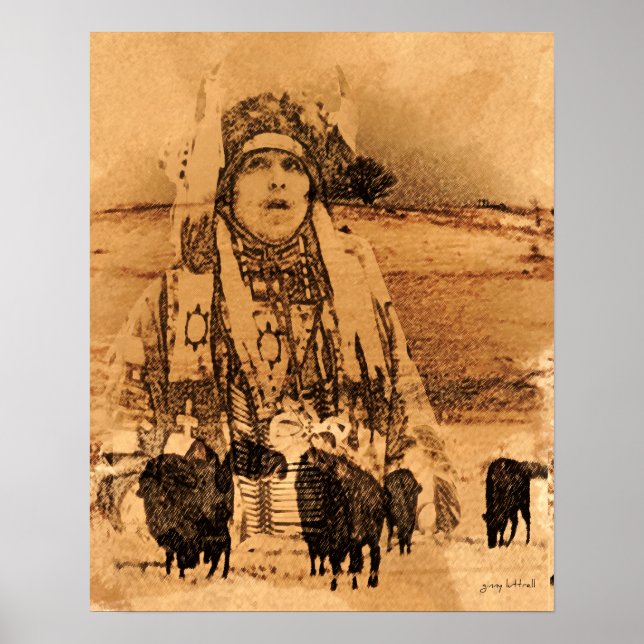 Native American Buffalo Print (Front)