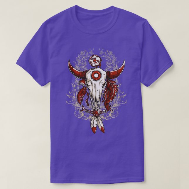NATIVE AMERICAN BUFFALO SKULL  T-Shirt (Design Front)