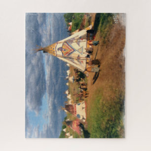 Native American camp with tipis Jigsaw Puzzle
