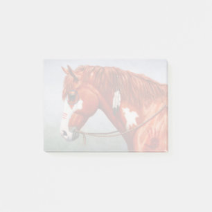 Native American Chestnut Pinto War Horse Post-it Notes