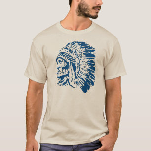 Native American Chief Blue Silhouette T-Shirt
