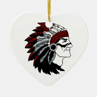 Native American Chief Ceramic Tree Decoration