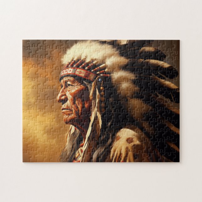 Native American Chief Jigsaw Puzzle (Horizontal)