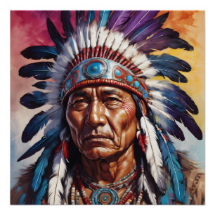 Native American Chief no 7 Poster