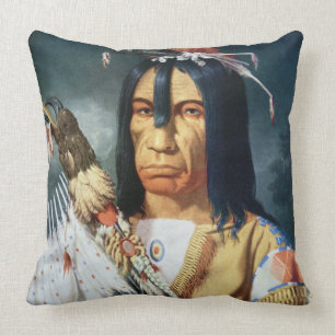 Native American Chief of the Cree people of Canada Cushion