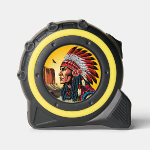 Native American Chief on wild Landscape Sunset 1
