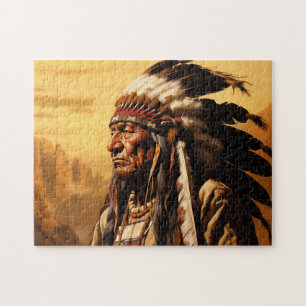 Native American Chief Portrait Jigsaw Puzzle