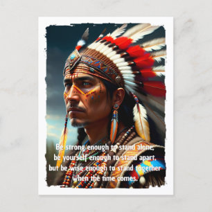 Native American Chief with Quote Postcard