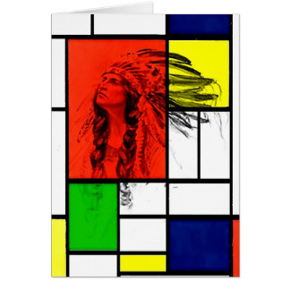 Native American Chief with Stained Glass Window