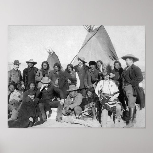 Native American Chiefs Meeting With Buffalo Bill Poster (Front)