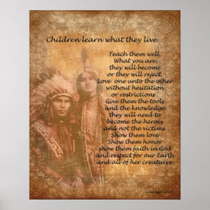 Native American "Children learn what they live" Poster