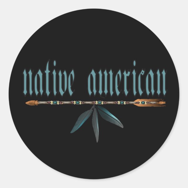 native american classic round sticker (Front)