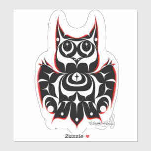Native American Coast Salish Style Horned Owl 