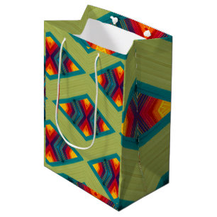 Native American Colourful Repeating Pattern Medium Gift Bag