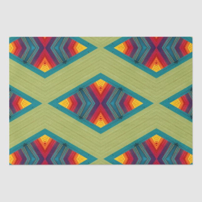 Native American Colourful Repeating Pattern  Tissue Paper (Front)