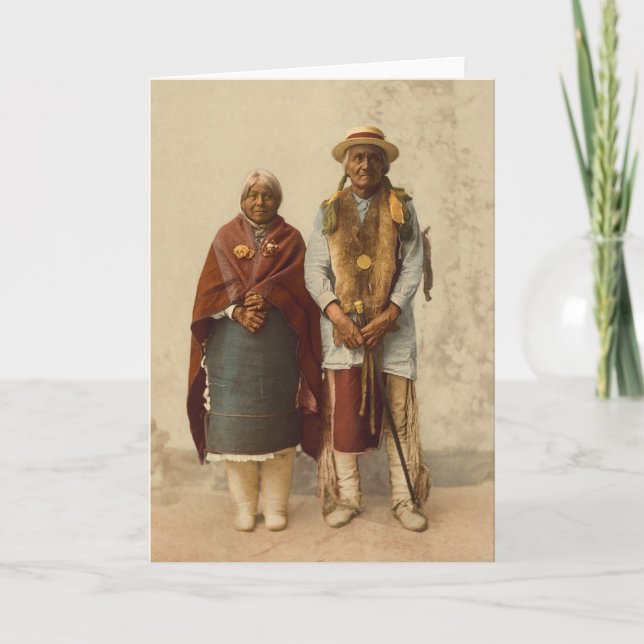 Native American Couple, 1899 Card (Front)