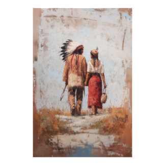 Native American Couple Photo Enlargement Print