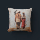 Native American Couple Throw Pillow<br><div class="desc">Add warmth, love, and cultural-inspired beauty to your space with this Native American couple throw pillow. Featuring a softly painted romantic portrait of a couple walking together, this design brings a sense of connection, tradition, and calm rustic elegance to any living room, bedroom, reading nook, or cozy corner. Perfect for...</div>