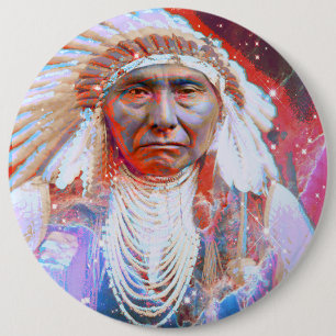 Native American Crazy Horse 6 Cm Round Badge