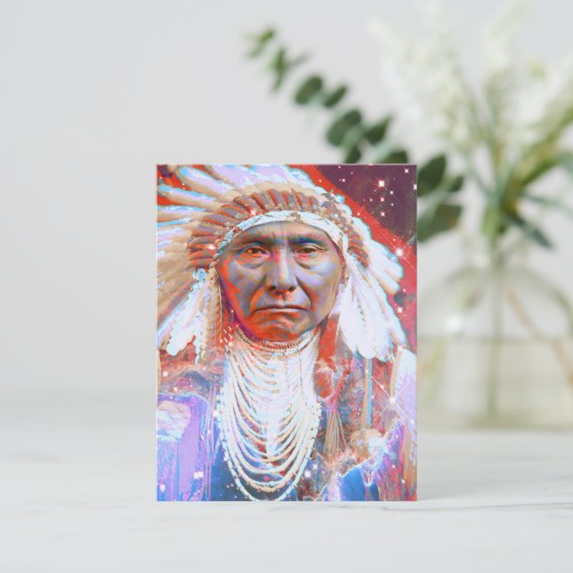 Native American Crazy Horse Flat Greeting Card (Standing Front)