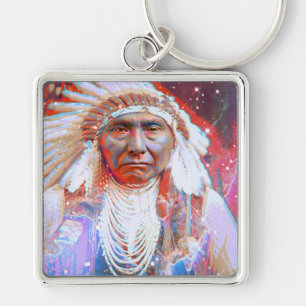 Native American  Crazy Horse Key Ring