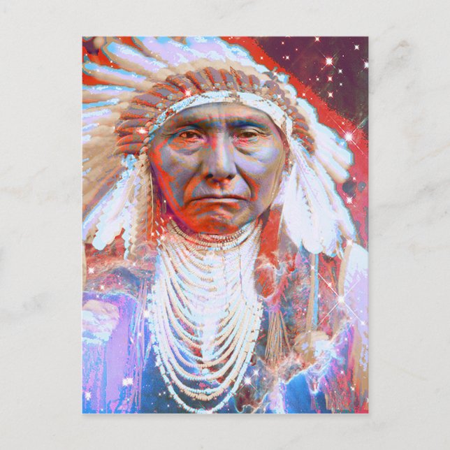 Native American Crazy Horse Postcard (Front)