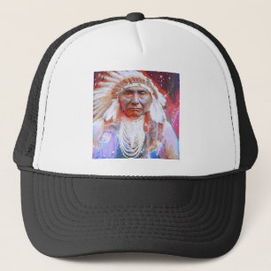 Native American Crazy Horse Trucker Hat