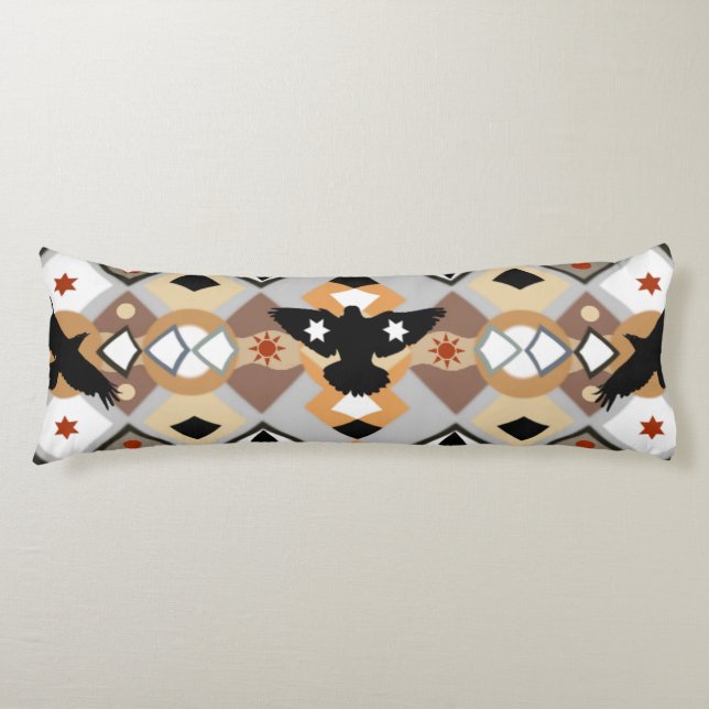 Native American Crow Body Cushion (Front)