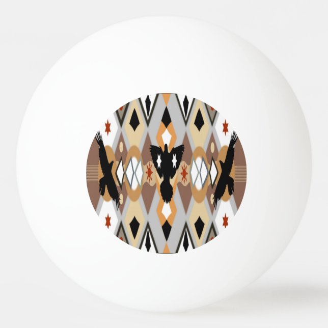 Native American Crow Ping Pong Ball (Front)
