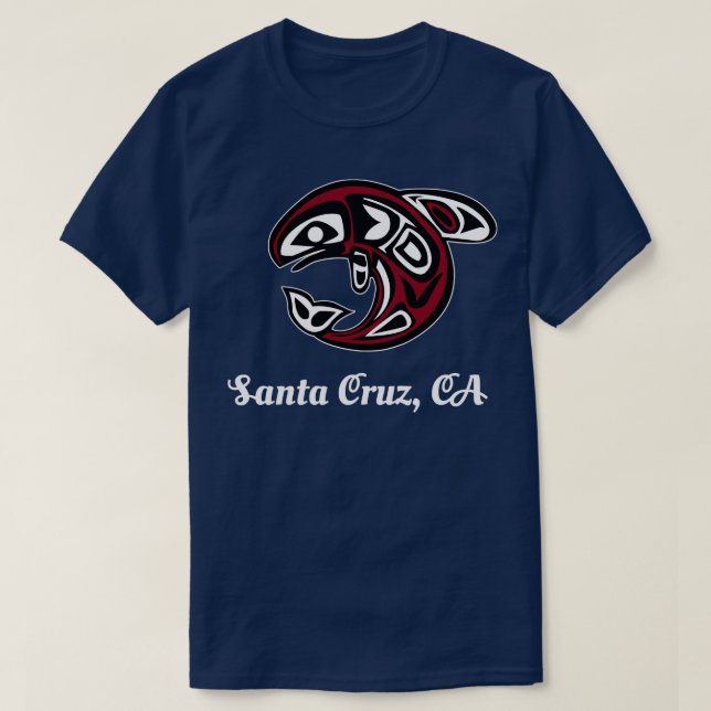 Native American Cruz Santa CA Tribal Orca Killer W T-Shirt (Design Front)