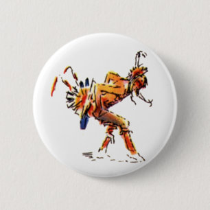 Native American Dancer 6 Cm Round Badge
