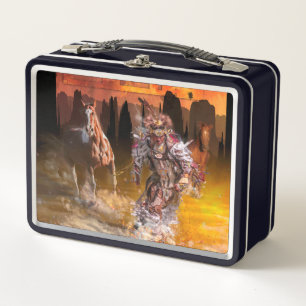 Native American Dancer ROLLING THUNDER Metal Lunch Box