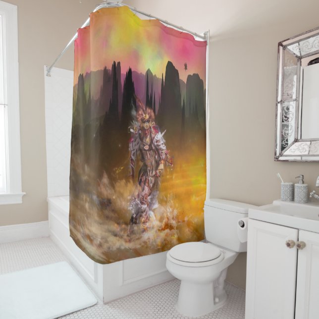 Native American Dancer ROLLING THUNDER Shower Curtain (In Situ)