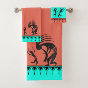 Native American Dancing Kokopelli Bath Towel Set