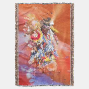 Native American DANCING  WOLVES Throw Blanket