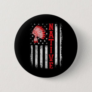 Native - American Day Usa Flag Cherokee Indigenous 6 Cm Round Badge