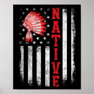Native - American Day Usa Flag Cherokee Indigenous Poster