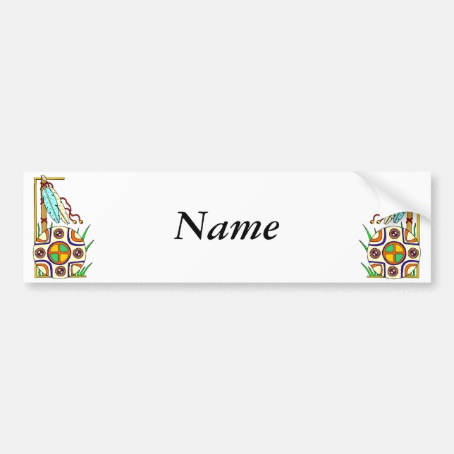 Native American Design Bumper Sticker (Front)
