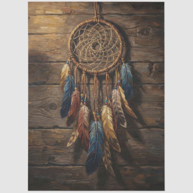 Native American Dream Catcher Decoupage Tissue Paper (Front)