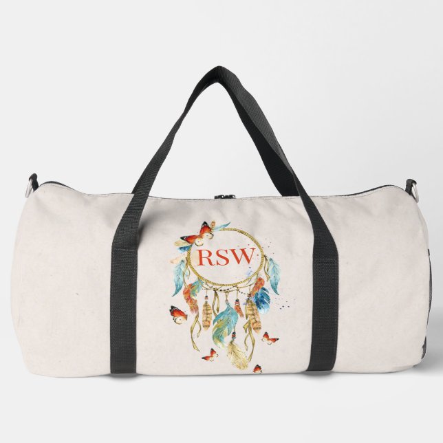 Native American Dream catcher Monogrammed Duffel  Duffle Bag (Front)