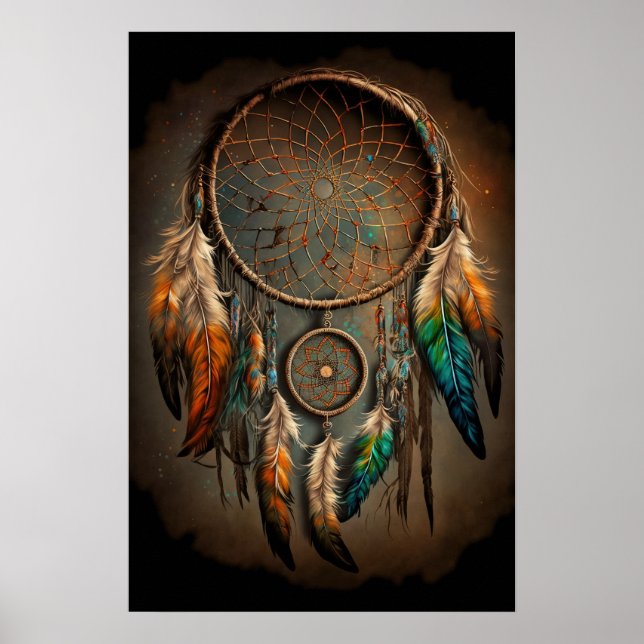 Native American Dreamcatcher Art Print Poster (Front)