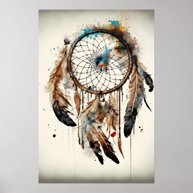 Native American Dreamcatcher Art Print Poster (Front)